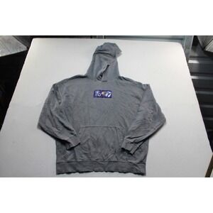 Pull&Bear Hoodie Mens Large Gray Good Ransom Note Patch Faded Streetwear